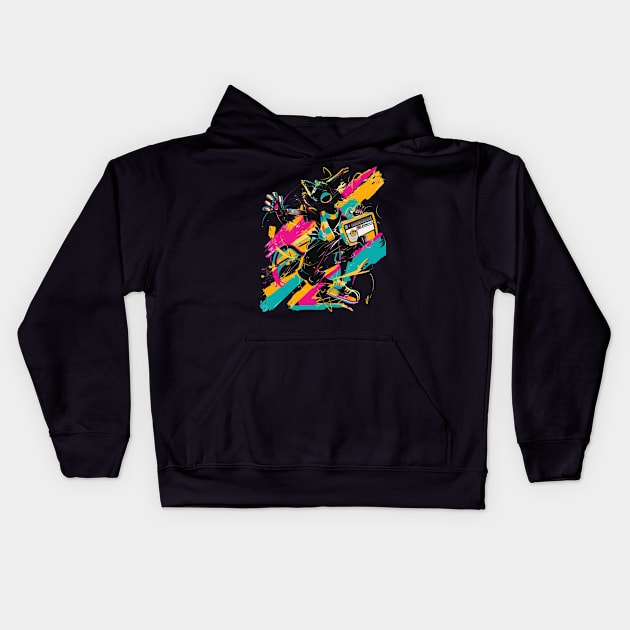 Felix The Cat Artwork Kids Hoodie by Tosik Art1